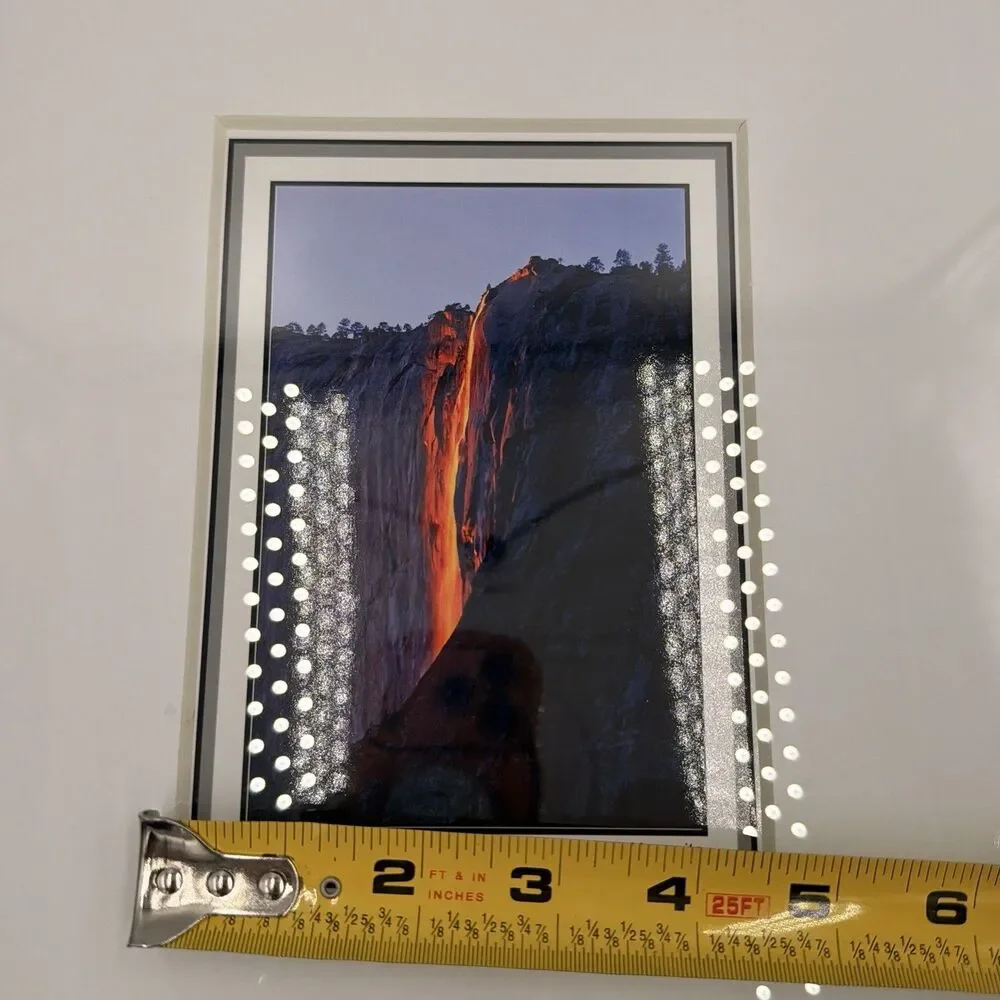Yosemite Firefall Framed Photo Print Matted Black Frame 15.5x12.5 Wall Decor